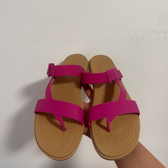 Crocs sandals pink size 10 - Picture 6 of 6